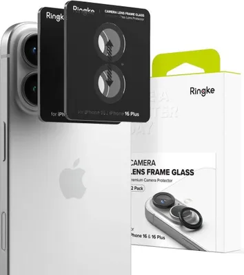 Produktbild von 2er Pack Lens Frame Kameraglas Tempered Glass Schutz kompatibel mit iPhone 16 Plus