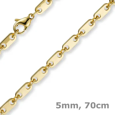 5mm-Plattenkette-585-Gelbgold-70cm