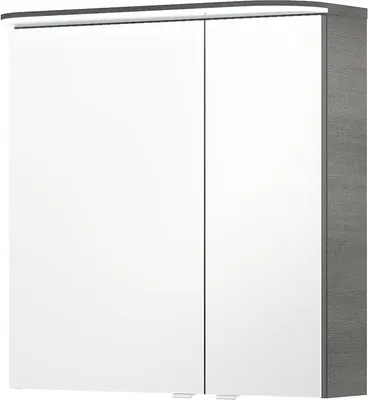 Produktbild von Spiegelschrank, Graphit Struktur quer Nb. inkl. LED Beleuchtung, 2türig, BUDVA-66, B/H/T ca. 70/72,3/17 cm