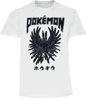 Produktbild von Pokémon T-Shirt Herren Ho-oh weiß Fan-Merch, Gaming 100% Baumwolle L