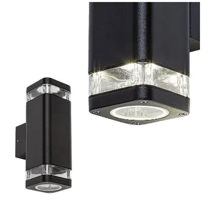 Productafbeelding van Rabalux 7956 Buitenwandlamp Sintra, GU10, aluminium, zwart, modern, IP44, 23 cm