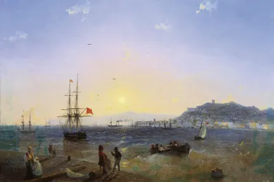Obrázek produktu pro Ivan Aivazovsky Art Print Obraz - Pohled na Kerč, 1839 (80 x 120 cm)