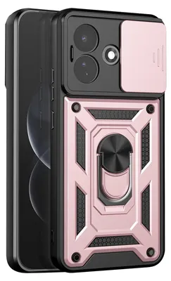 Obrázek produktu pro Pouzdro Avizar pro telefon Redmi Note 17 Pro s držákem a ochranou fotoaparátu, barva růžové zlato
