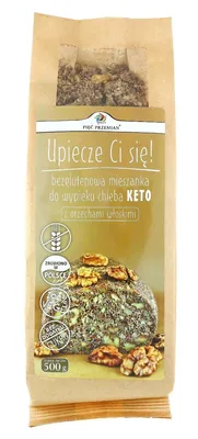 Obrázok produktu pre ZMES NA PEČENIE CHLEBA S VLAŠKAMI BEZ PRIDANÉHO CUKRU, BEZLEPKOVÉ KETO 500 g - PÄŤ PREMEN