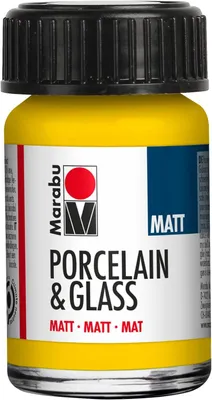 Produktbild von Marabu Farbe "Porcelain & Glass" matt 15 ml sonnengelb