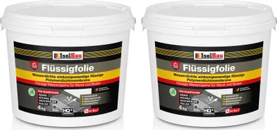 Produktbild von Isolbau Flüssigfolie 8kg - Dichtfolie für Bad, Dusche & Küche - für Wand & Boden - Lösemittelfreie, wasserdichte Abdichtung Dichtmasse -  Badabdichtung