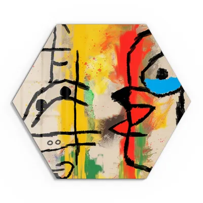 Produktbild von DEQOART Glasbild Echtglas 55x48 cm 'Urformen der Moderne' Wandbild Bild modern Deko