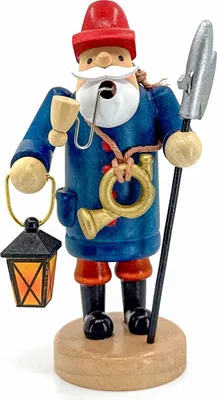 Produktbild von Kaladia Räucherfigur aus Holz - Nachtwächter - handbemalte Figur für Standard Räucherkerzen - ca. 14 cm