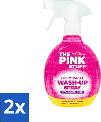 Obrázok produktu pre The Pink Stuff - Sprej na umývanie riadu - prostriedok na umývanie riadu - rozpúšťa mastnotu - 500 ml - hodnotné balenie - 2 kusy