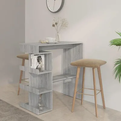 Produktbild von Bartisch mit Ablage in Grau, Sonoma, 100 x 50 x 101,5 cm