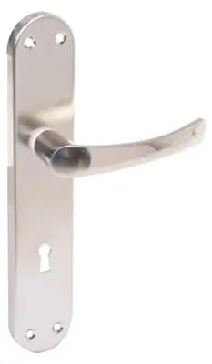 Produktbild von Aqbau Türdrückerset Langschild Türdrücker Türklinke Türgriffe BB Buntbart Eco Silber Satina