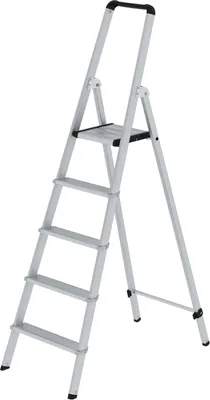 Produktbild von ML Stufen-Stehleiter einseitig begehbar Aluminium eloxiert 5 Stufen