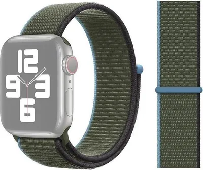 Produktbild von Original Apple Sport Loop Armband 42/44/45mm MYA72ZM/A Inverness Green