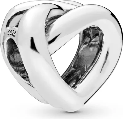 A close-up studio shot of a silver charm.