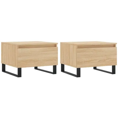 Produktbild von vidaXL Couchtische 2 Stk. Sonoma-Eiche 50x46x35 cm Holzwerkstoff