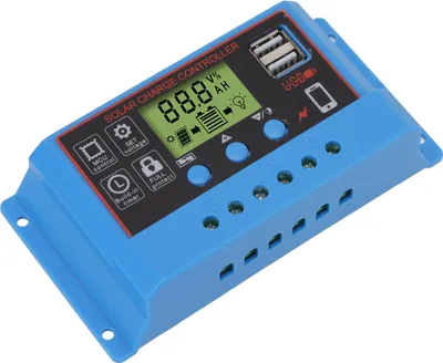 Image de contrôleur de charge solaire 12V 24V Contrôleur de panneau solaire à écran LCD pour panneau d'affichage et feu d'avertissement 20A