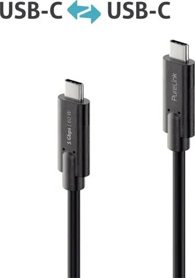 Obrázok produktu pre Kábel USB-C iSerie, USB-C na USB-C, 3.1, Gen 1, 5 Gb/s, čierny, 1,5 m