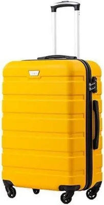 Image de COOLIFE Valise rigide Trolley valise à roulettes Valise de voyage ABS TSA Grand-Jaune-Citron