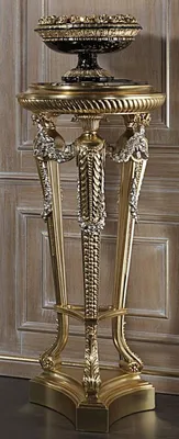 Produktbild von Casa Padrino Luxus Barock Säule Gold / Silber / Schwarz - Prunkvolle handgeschnitzte Deko Säule mit Marmorplatte - Hotel Möbel - Schloss Möbel - Luxus Qualität - Italy