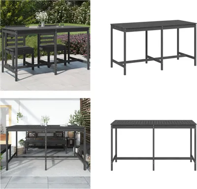 Zdjęcie produktu dla vidaXL Stół ogrodowy szary 203,5x90x110 cm lite drewno sosnowe - Stół ogrodowy - Stoły ogrodowe - Stół na zewnątrz - Stół na patio