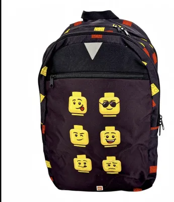 Produktbild von LEGO Extended Backpack Faces Black Kinder Rucksack Gesichter