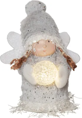 Produktbild von LED Engel Joylight, grau, batteriebetrieben 20cm