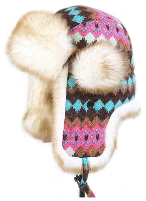Produktbild von Russische Mütze Ushanka Gestrickt Fliegermütze S Mehrfarbig