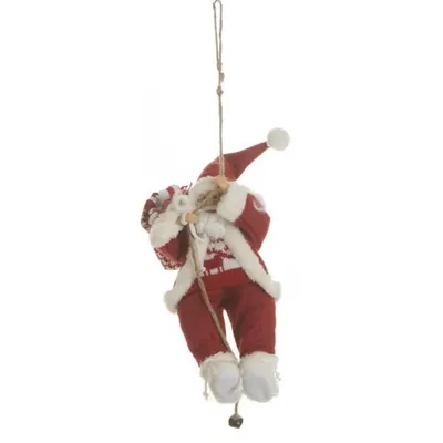 Image de Père Noël décoratif sur une corde, 30 cm