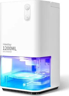 Productafbeelding van Luchtontvochtiger 1200 ml – Automatische Uitschakeling – Stil en Energiezuinig – 7 Kleuren Nachtlamp – Tot 15 m²