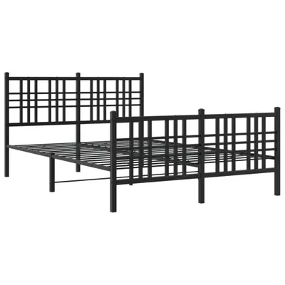 Produktbild von Bettgestell mit Kopf- und Fußteil Metall Schwarz 120x190 cm