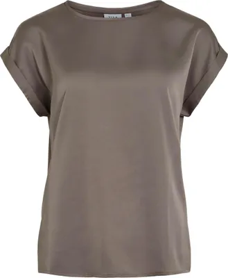 Produktbild von VILA Satin Blusen T-Shirt Kurzarm Basic Glänzendes Oberteil VIELLETTE Größe: 40