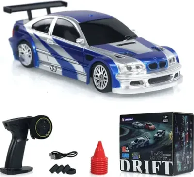 Produktbild von JIABAILE RTR 1/43 2,4G 4WD Drift RC-Auto Mini Race LED-Licht Funksteuerung On-Road-Rennfahrzeugmodell Outdoor Spielzeug Auto, Blau Ohne Gyro