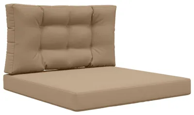 Image de Coussins de canapé d'extérieur vidaXL, lot de 2, taupe, polyester