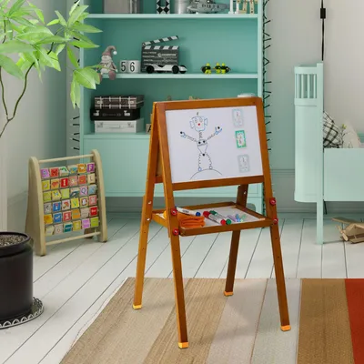 Produktbild von 2-in-1-Staffelei für Kinder - Whiteboard & Kreidetafel