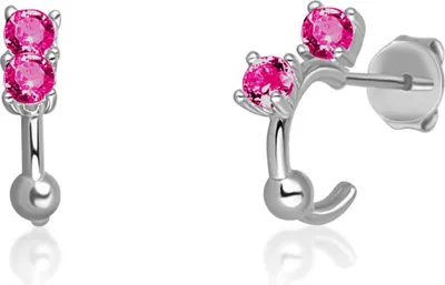 Immagine prodotto di Orecchini a cerchio in argento con zirconi fucsia SVLE0701XH2R100