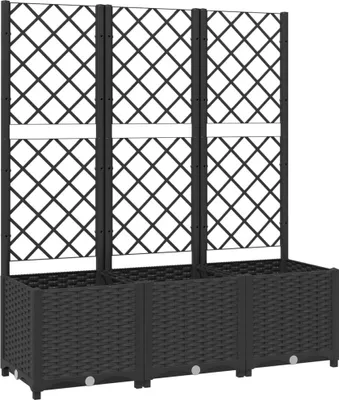 Produktbild von Pflanzkübel mit Spalier Schwarz 120x40x136 cm PP