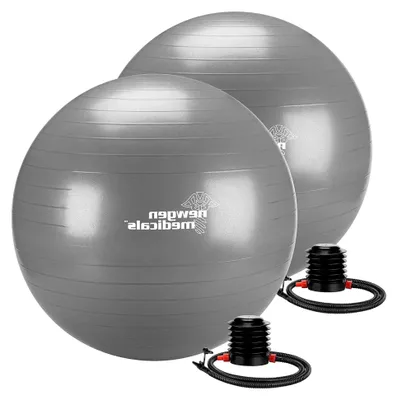 Produktbild von Fitnessball Anti-Platzen: 2er-Set Gymnastik- und Sitzbälle, auch für Yoga, 65 cm