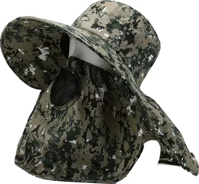 Produktbild von Sonnenhut, Vollgesichts-Sonnenschutz, breite Krempe, UV-Schutz, Sonnenbrandschutz, Sonnenschutz, Sommer, Outdoor, Wandern, Angeln, Teepflücken, Hut für Herren, Armeegrün
