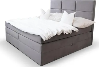 Produktbild von Bett Doppelbett Schlafzimmer 180сm Matratze Grau moderner Stil Hochwertig