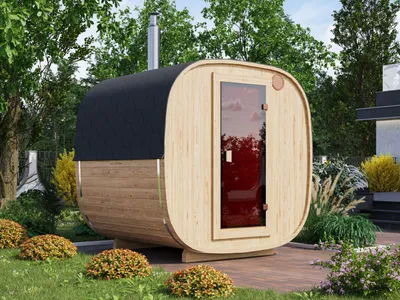 Produktbild von Fjordholz Fass-Sauna Modell Quadro 230 cm