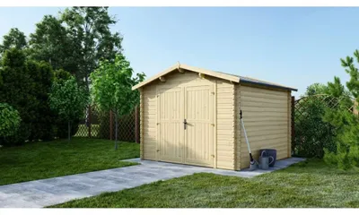 Image de Abri de jardin en bois - 9m2 - 3x3m - Ep. 28mm - Couleur: naturel - DOM531 - ALTANKA