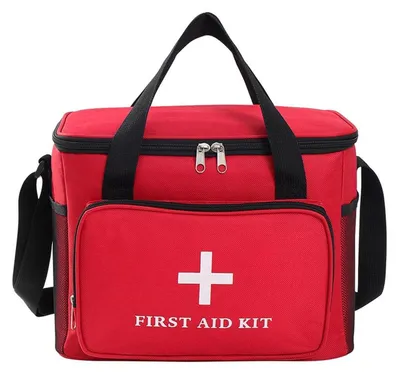 Image de Trousse de premiers secours vide, trousse à médicaments, pharmacie de voyage, rouge, 30x23x20 cm, tissu Oxford