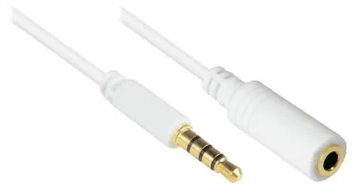 Zdjęcie produktu dla Alcasa 3.5mm 5m, 3.5mm, Męska, 3.5mm, Żeńska, 5 m, Biały