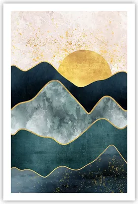 Produktbild von Poster - Poster ohne Rahmen - Osten die Sonne Geometrie - 61x91,5 cm - Wand Bild - Wanddeko - Wandbilder - Kunstposter - Wandposter - Bilder - Kunstdruck - Wanddekoration - Wandbild - P2XPA61x91-5142