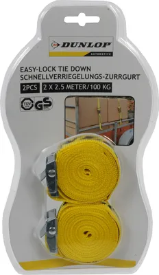 Obrázek produktu pro Upevňovací popruh DUNLOP, se svěrným zámkem, 2 kusy