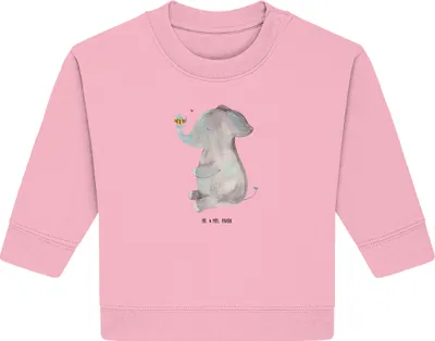 Produktbild von Mr. & Mrs. Panda Organic Baby Pullover Elefant Biene 12. - 18. Monat - Baumwolle Pink - Geschenk, Liebesspruch, Lustige Sprüche, Liebesbeweis, Bullover, Liebe