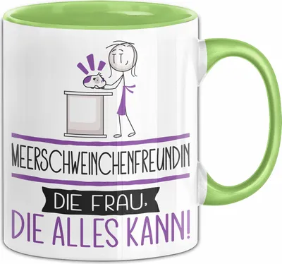 Produktbild von Meerschweinchenfreundin Geschenk Tasse Becher Die Frau Die Allen Kann Geschenkidee für eine Meerschweinchenfreundin Lustig (Grün)