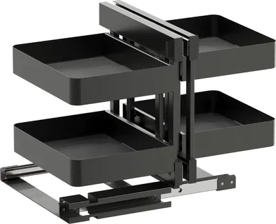 Produktbild von Vauth-Sagel VS Cor Flex Eckschrank Auszug links/rechts Planero - Set für Küchenunterschränke mit KB 1000mm - Korbablage, Stahl lava