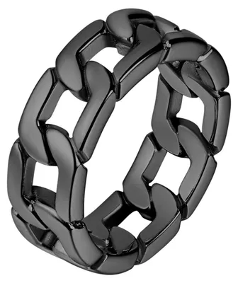 Productafbeelding van Solidchoice - Zwarte Ring voor Mannen met Schakels, Maat 64