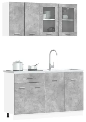 Obrázek produktu pro vidaXL Kuchyňská sestava Lyon, 4 ks, betonově šedá, dřevotřísková deska